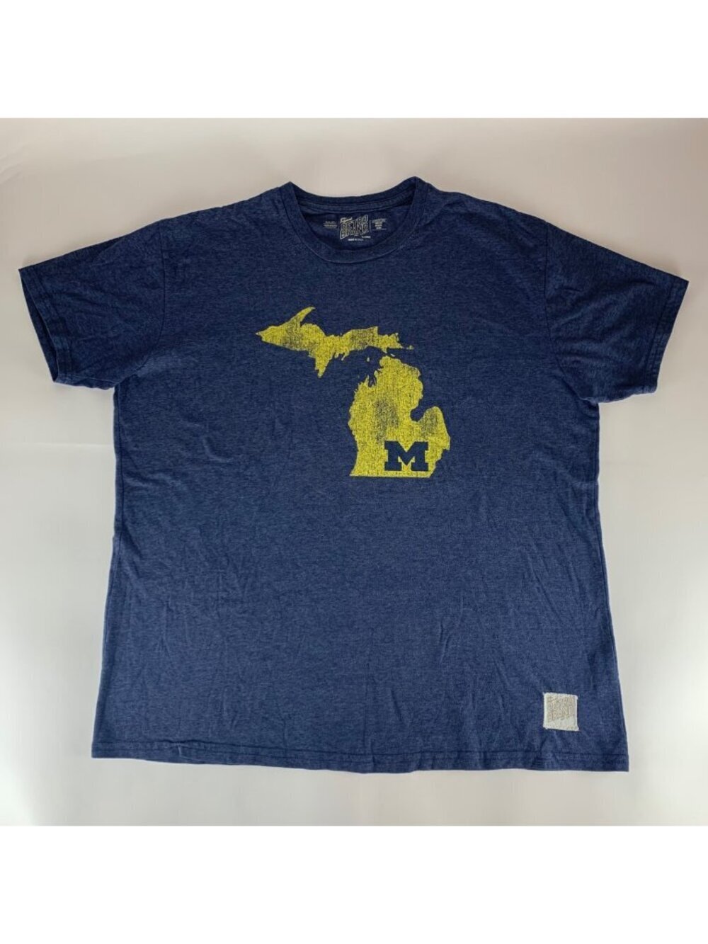 Michigan Wolverines NCAA Navy Blue The Original Retro Brand Shirt Mens XL